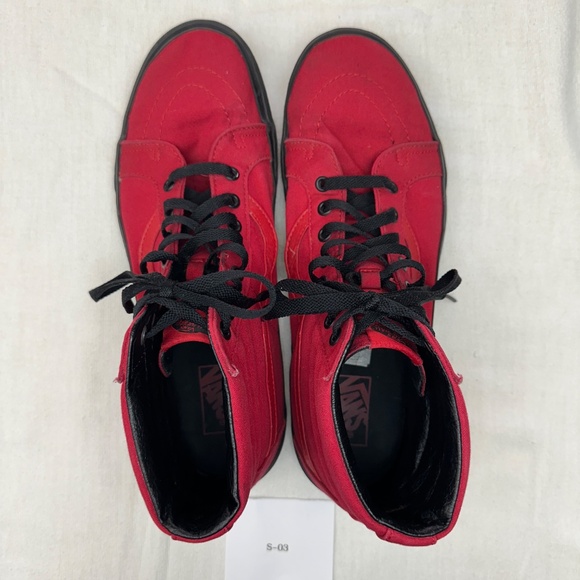 Vans Sk8 Hi Red Black Soles Men's 13 - Picture 5 of 8